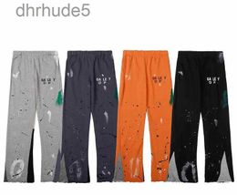 Designer Pants Mens Jeans Galleries Sweatpants Dept Speckled Letter Print Womens Couple Loose Versatile Casual Straight Graffiti Orange Grey 1XAG