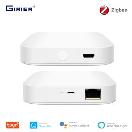 Control Tuya ZigBee Gateway Bridge, Wired/Wireless Smart Hub, Smart Life App Remote Control, Compatible with Alexa Google Home Assistant