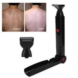 Epilators Men Shaving 180 Degrees Electric Back Hair Shaver Foldable Back Battery Manual Hair Shaver Long Handle Hair Remover Tool