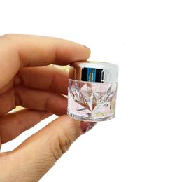 Loose Powder Container Clear Plastic Cosmetic Jars Empty Eyeshadow Vials Blusher Tins Diamond Shape Gold Cover 240229