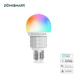 Control Zemismart WiFi Mattercertified LED Light Bulb RGBCW Smart E27 Dimmable Lamp 7W Siri Google Home Smartthings Alexa