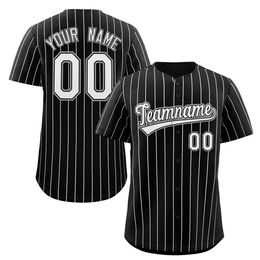 Custom Pinstripe Baseball Jersey Button Down Shirt Print or Personalised Name Number for MenWomenYouth Team Clothes 240228