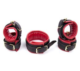 Bondage Restraints Belt Leather Sponge Dog Collar Slave Wrist Ankle Cuffs Fun Fetish Erotic Sex Products Flirting Toys For Women6356264