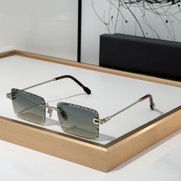 Vintage açık havada sürüş gözlükleri moda düzensiz çerçevesiz elmas kesim kare siyah lens fg50137u güneş gözlüğü