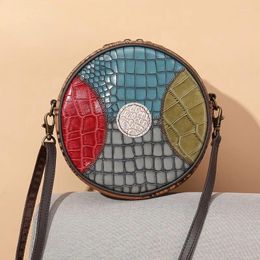 Evening Bags Color Patchwork Luxury Handbags And Purse Women Genune Leather Messenger Shoulder Bag Crocodile Pattern Female Crossbody