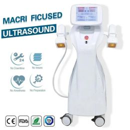 Professional 2 Handles Cryo slimmimg machine Macro Focused Scanning Ultrasound Body Tightening Fat Reduction Machine457