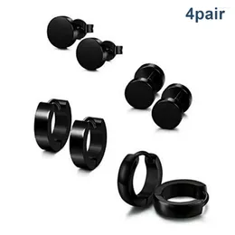 Stud Earrings 4pairs Women Men Dating Set Fashion Lightweight Barbell Earring Daily Easy Wear Stainless Steel Party Gift