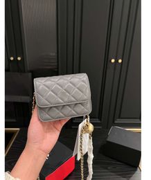 Vintage CC Designer Bags Women Mini Woc Shoulder With Gold Ball Cf Flap Purse Classic Small Tote Lady Black Handbags Quilted Crossbody Wallet