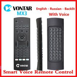Batteries Backlit Mx3 Air Mouse Smart Voice Remote Control 2.4g Wireless Keyboard Ir Learning for Android 11.0 10.0 Tv Box Android 11 10 9