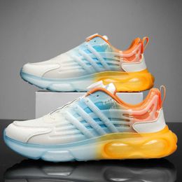Jelly Sole Gradient Candy Colour Sneakers Mens Casual Sports Shoes New Versatile Sports Trainers Green Blue Orange