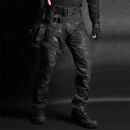 Pants MEGE Tactical Cargo Pants Men Joggers Combat SWAT Army Military Pants Cotton Camo Pockets Stretch Flexible Casual Sweatpants 4XL