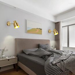 Wall Lamp Decorated Brass Bedroom Small Modern Minimalist Creative Aisle Living Room El Bedside