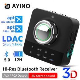 Speakers AYINO LDAC Bluetooth Audio Receiver With Mic RCA 3.5m Jack Aux 3D Stereo Music aptX HD Wireless Adapter for TV Car Speaker MR230
