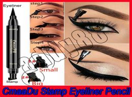 2019 New Eye Makeup Tool evpct Doubleend Eyeliner Pencil Stamp Triangle Seal Eyeliner 2 in 1 Waterproof Liquid Eyeliner DHL 5597389