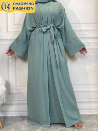 Dresses Chaomeng Ramadan Femme Musulmane Modest Robe Kaftan Turkey Islamic Clothing Abayas for Women Muslim Sets Caftan Maxi Dress