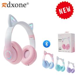 Headphones Wireless Headphone Flash Light Cute Cat Ears with Mic Control LED Kid Girl Stereo Music Helmet Phone Bluetooth Headset Gift