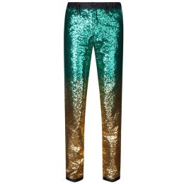 Pants Purple Gradient Sequin Glitter Pants Men 2023 Brand New Slim Fit Straight Dress Trousers Mens Party Stage Prom Singer Suit Pants