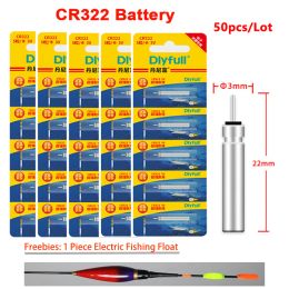 Finders WLPFISHING 50pcs/Lot CR322 Battery Fishing Floats 3V Pin Lithium Cells Electric Night Light Carp Fishing Accessory Tackles