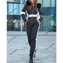 Women's Tracksuits Fashion luxury ski wear sportswear suit winter New Casual Sports Hooded Skiing suit Warm Jumpsuit Cotton Jacket women Tracksuits sport suits