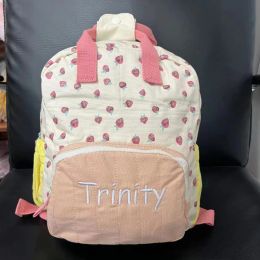 Backpack Custom Name Schoolbag Laptop Bookbag Insulated Strawbreey Girls School Backpack Tote Bag Purse Teens Boys Kids