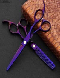 Scissors Shears 2pcs Japan 440c Hair Scissors for Hairdressers Barber Shop Supplies Titanium Professional Hairdressing Scissors for Cutting Hair7753908 240302