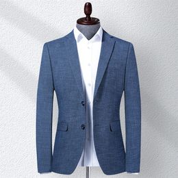 Kleiner Anzug aus 100 % Baumwolle für Herren, koreanische Version, trendige lässige Herrenjacke, vielseitiges Herbstoberteil, einteiliger Slim-Fit-Anzug 3XL