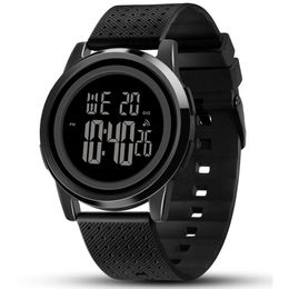 YUINK Mens Ultra-thin Digital Sports Waterproof Stainless Steel Fashion Wrist Watch for Men Women