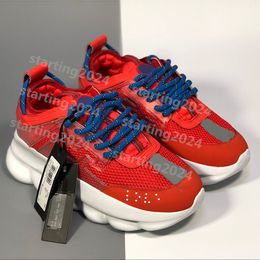 2024 Fashion Casual Running Shoes Designer Classic Italy Top Quality Chain Reaction Wild Jewels Chain Link Trainer Sneakers EUR 36-45 T32