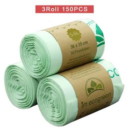 150 Pieces Compostable Trash Bags Biodegradable Kitchen Food Waste Bag Corn Starch Garbage Bags Kitchen Scraps Bag 240226