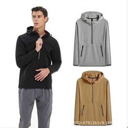Lu Align Hoody Sport Hoodies Sports Outfits Mens Quick Drying Long Sleeve Standing Neck Loose Basketball Training Suit Outdoor Running Top Lemon LL Jogger Lu-08 2024