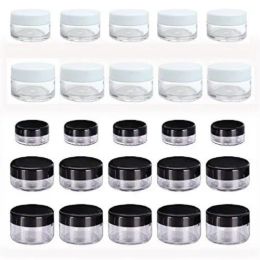 Bottles 50pcs 2g/3g/5g/10g/15g/20g Plastic Cosmetics Jar Makeup Box Nail Art Storage Pot Container Clear Sample Lotion Face Cream Bottle