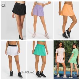Outfit AL88 YOGA SKIRT Comfortable Nude Anti glare Tennis Skirt Quick Dry Breathable Yoga Loose Casual Sports 75TT