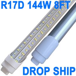 8Ft Led Shop Lights Fixture ,8 Feet 144W 8' Garage Light 96'' T8 Integrated LED Tube , Linkable Bulbs Garage Warehouse, Plug and Play High Output Surface Mount Barn crestech