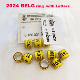 Rings 100pcs 2024 BELG NLand Pigeon Rings With Letters Cards Bird 8mm