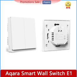 Control Aqara Smart Wall Switch E1 ZigBee 3.0 Smart Home Wireless Key Light Switch Fire Wire With NO Neutral For Xiaomi Mi Home homekit