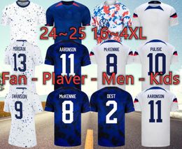 2023/2024 WoRld Cup United states PuLIsIC Soccer Jerseys McKeNNIE REYNA McKENNIE WEAH SWaNSON USAs MORGAN RAPINOE Men woman / kids kit Football Shirt