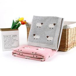 Craft Baby Blankets Knitted Cute Sheep Pattern Newborn Swaddle Wrap Blanket for Stroller Bedding Covers 100*80cm Infant Kids Quilts