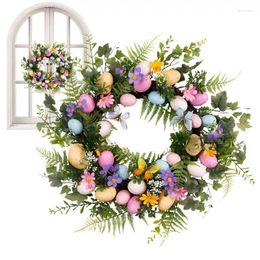 Decorative Flowers Easter Door Wreath Handmade Garlands Spring Decoration Garland For Wall Farm Fireplaces Doorway