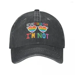 Ball Caps Lets Get One Thing Straight I'm Not - Funny Gay Cowboy Hat Snap Back Anime Designer Man Women's