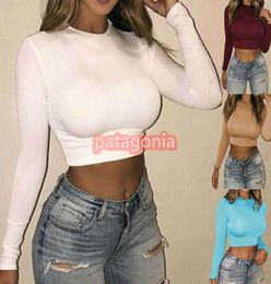 Solid Basic Woman Long Sleeve Womens Sexy Tops Casual Black White Crop Top T Shirt Ladies Fashion Korean Tee Size SXXL6129517