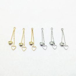 Jewellery New Arrival 33x6mm 40pcs Plating Real Gold Heart/chain Charm for Earring Diy Parts,jewelry Accessories Findings & Component
