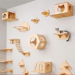 Scratchers Cat Wall Furniture Floating Wall Shelf With Cat Scratching Post Climbing Perches Hammock Wall Steps For Sleeping Playing Res