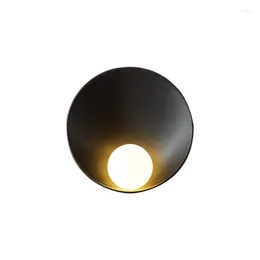 Wall Lamps Modern LED Glass Shade White/Black Minimalst Indoor Decor Iron Art Light For Living Room Bedroom Study Aisle