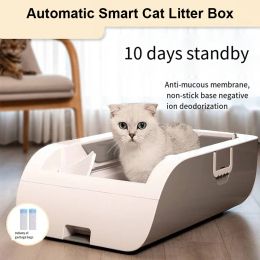 Boxes Fully Automatic Intelligent Cat Litter Basin Deodorization Antibacterial Super Large Garbage Bag Sealed Electric Cat Toilet 2023