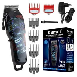 Trimmers Kemei Cordless hair clipper professional hair trimmer men electric powerful beard hair cutting machine lithium battery 100v240v