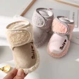 Primeiros caminhantes bebê meias inverno menino menina botas fluff macio criança sapatos anti-deslizamento quente nascido berço infantil