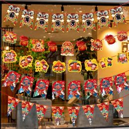 Party Decoration Decorative Cartoon Dragon Year Hanging Flag Paper Foldable Chinese Banners Colourful