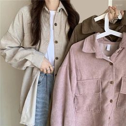 Women's Blouses Corduroy Women Shirts Womens Tops And 2024 Spring Long Sleeve Clothing Loose Coats
