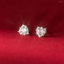 Stud Earrings TOYOOSKY S925 Sterling Silver Love Diamond With Premium Sense INSPIRED STYLE Exquisite Female Gift