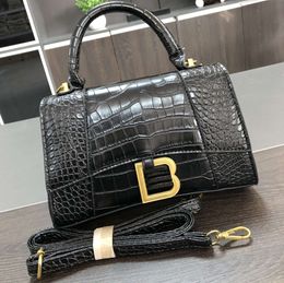 2024 Hour Glass Bag Designer Bags Shoulder Handle Chain Women Handbag Genuine Leather Crossbody Tote Luxury Ladies Crocodile Pattern 5511ess